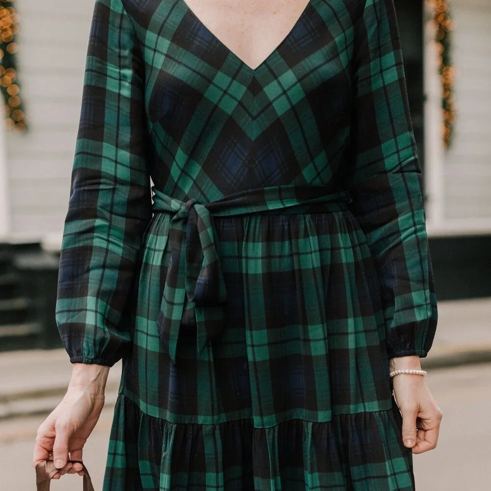 J.Crew Black watch tartan plaid Dress in US Size 2